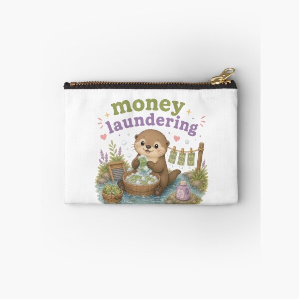 Item preview, Money Laundering Cute Otter Shirt | Funny Animal Pun Kawaii Otter Tee | Cute Crime Humor designed and sold by SleepyLlamaClothes.