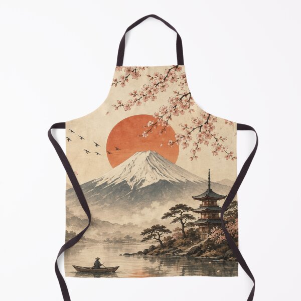 Item preview, Mount Fuji Japanese Cherry Blossom Pagoda Red Sun Boat Graphic designed and sold by PACS0011.