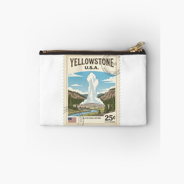 Item preview, Vintage Yellowstone Old Faithful Geyser Travel Stamp designed and sold by k3rstman1.