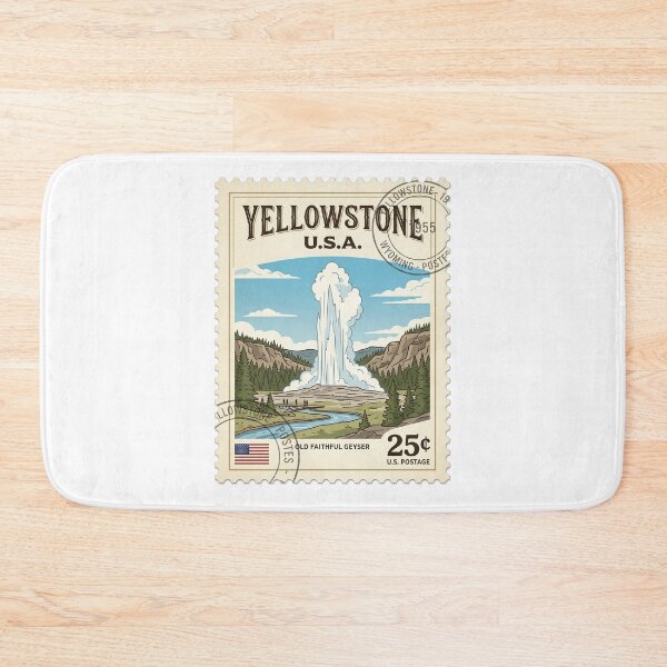 Item preview, Vintage Yellowstone Old Faithful Geyser Travel Stamp designed and sold by k3rstman1.
