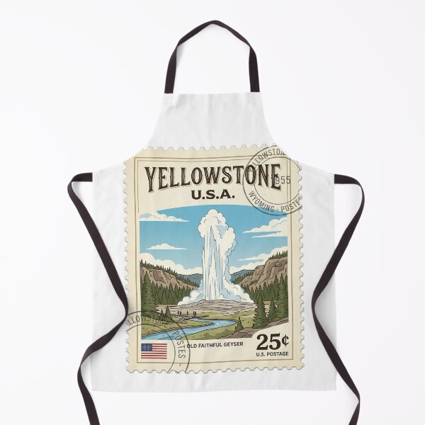 Item preview, Vintage Yellowstone Old Faithful Geyser Travel Stamp designed and sold by k3rstman1.