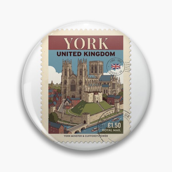 Item preview, Vintage York Minster Clifford's Tower Travel Stamp designed and sold by k3rstman1.