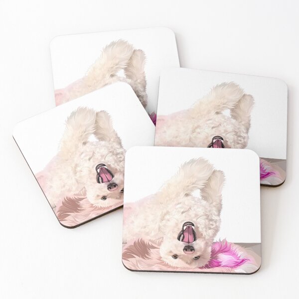 Item preview, Playful Upside Down Fluffy White Dog Portrait designed and sold by onebystudio.
