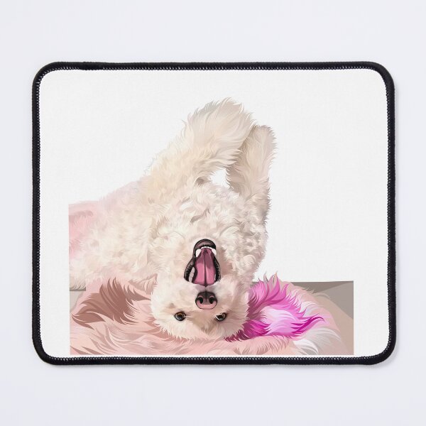 Item preview, Playful Upside Down Fluffy White Dog Portrait designed and sold by onebystudio.