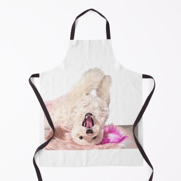 Item preview, Playful Upside Down Fluffy White Dog Portrait designed and sold by onebystudio.