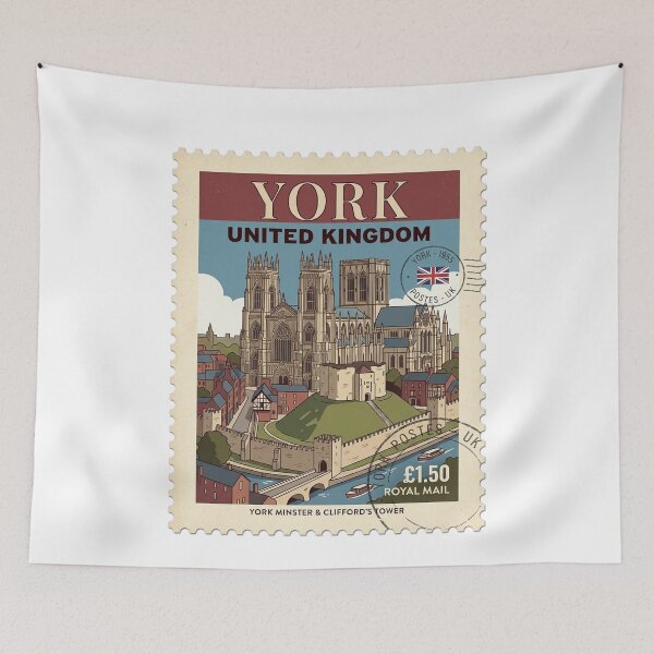 Item preview, Vintage York Minster Clifford's Tower Travel Stamp designed and sold by k3rstman1.
