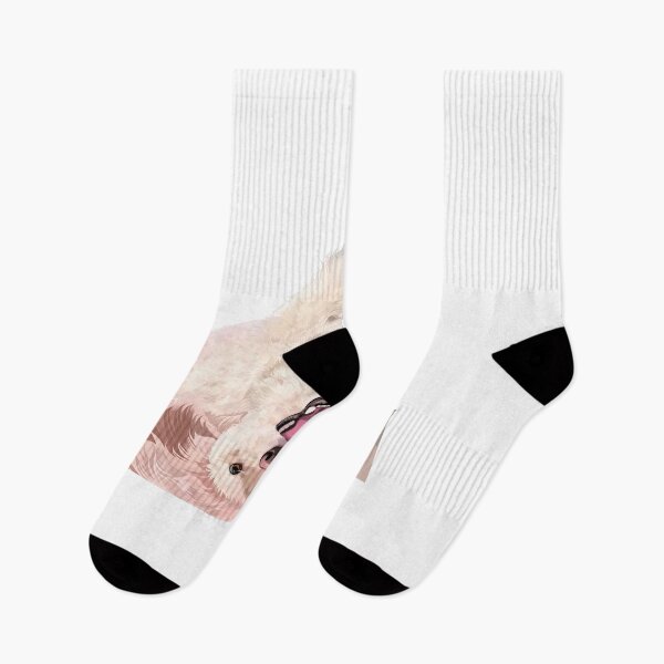 Item preview, Playful Upside Down Fluffy White Dog Portrait designed and sold by onebystudio.