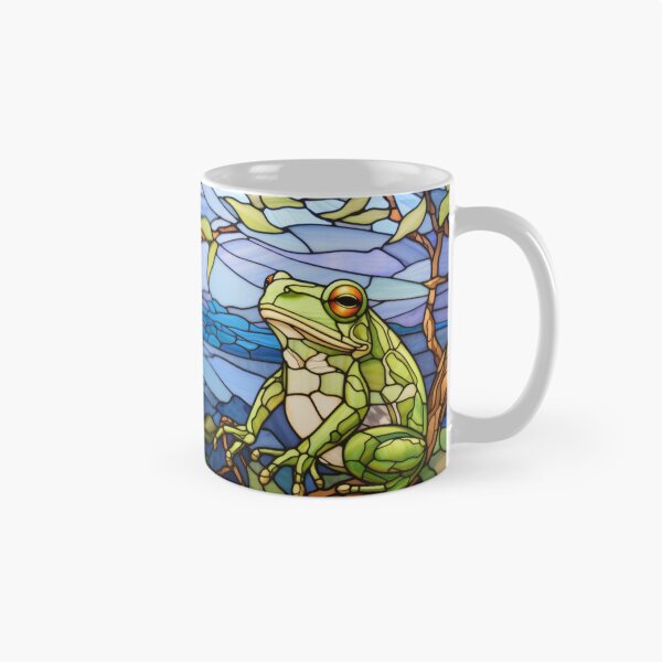 Item preview, Tropical Green Frog Stained Glass Panel designed and sold by pinkal.
