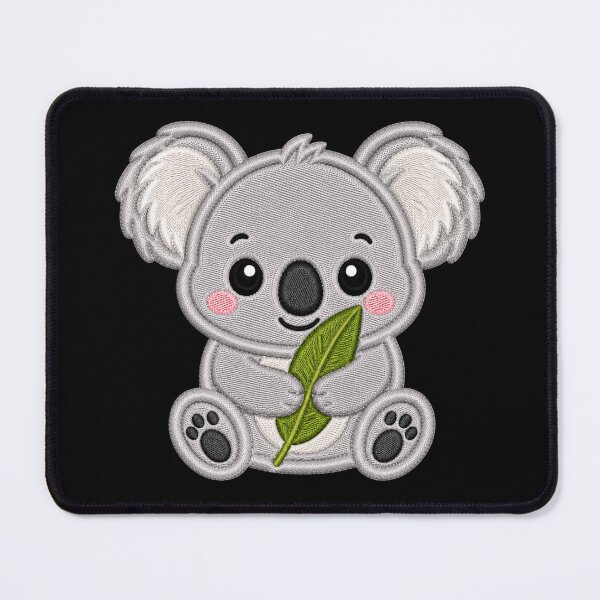 Item preview, Cute Baby Koala Hugging Leaf Embroidery Illustration designed and sold by ColorSplash123.