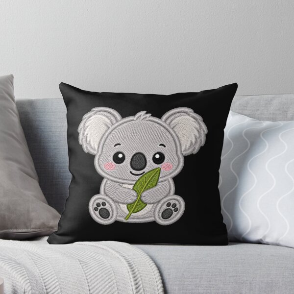 Item preview, Cute Baby Koala Hugging Leaf Embroidery Illustration designed and sold by ColorSplash123.
