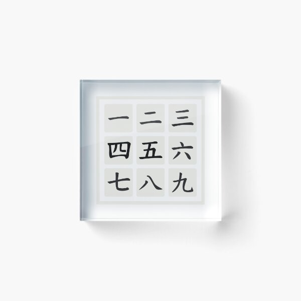 Item preview, Japanese Kanji Numbers 1 to 9 Grid Design Minimalist Asian Typography designed and sold by HYPNK.