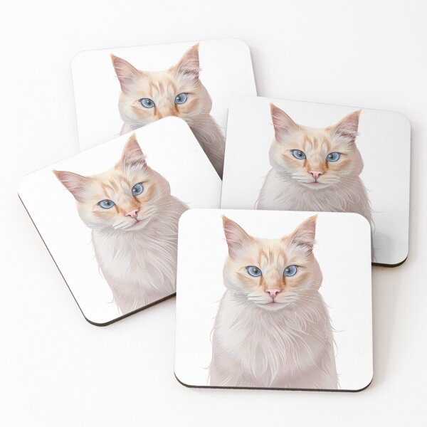 Item preview, Flame Point Balinese Poodle Point Javanese Cat Art designed and sold by onebystudio.