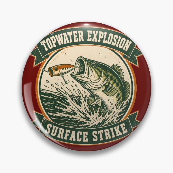 Item preview, Topwater Explosion - Vintage Bass Fishing Popper Lure designed and sold by ThirdShiftLab.