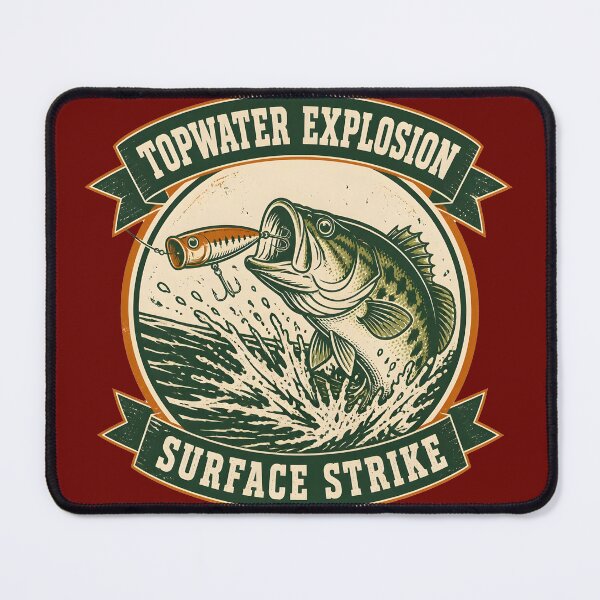 Item preview, Topwater Explosion - Vintage Bass Fishing Popper Lure designed and sold by ThirdShiftLab.
