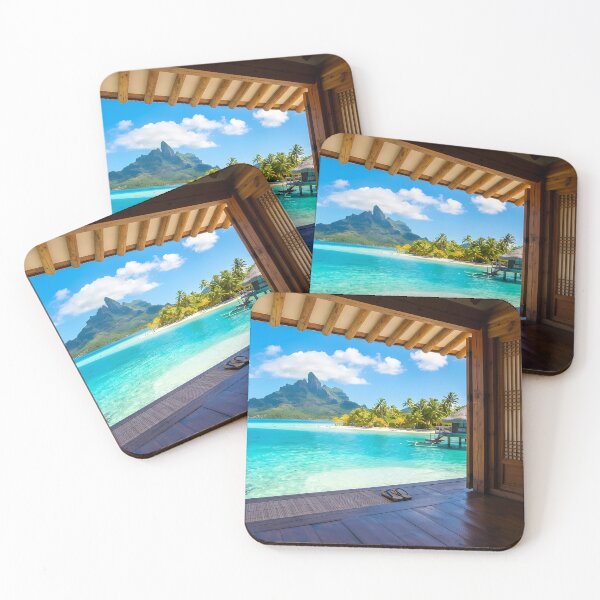 Item preview, Hanok Window to the World: Bora Bora Tropical Lagoon | Cinematic Korean Traditional Art designed and sold by SOOstudio73.