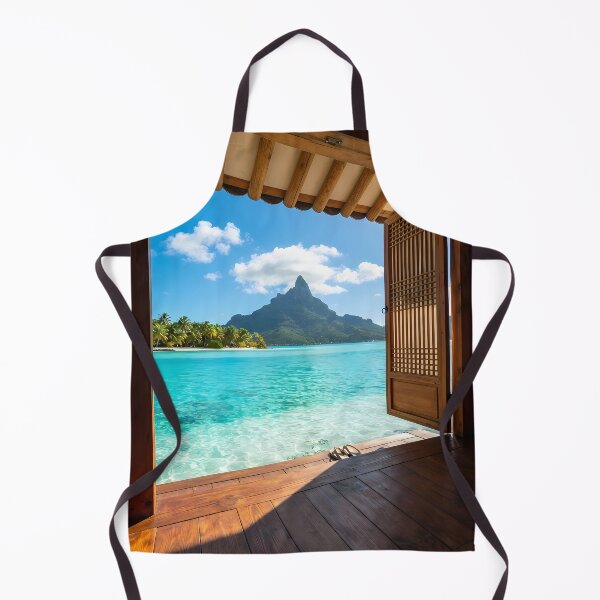 Item preview, Hanok Window to the World: Bora Bora Tropical Lagoon | Cinematic Korean Traditional Art designed and sold by SOOstudio73.
