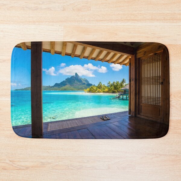 Item preview, Hanok Window to the World: Bora Bora Tropical Lagoon | Cinematic Korean Traditional Art designed and sold by SOOstudio73.