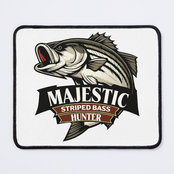 Item preview, Striped Bass fishing illustration "Majestic Stiped Bass Hunter". designed and sold by Art-Horizon.