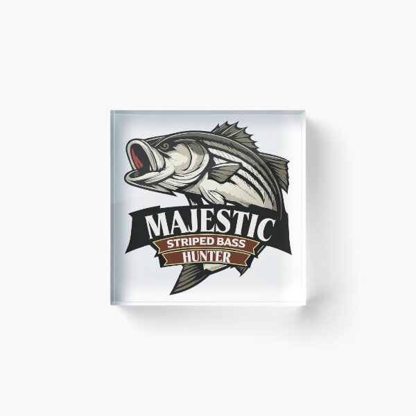 Item preview, Striped Bass fishing illustration "Majestic Stiped Bass Hunter". designed and sold by Art-Horizon.