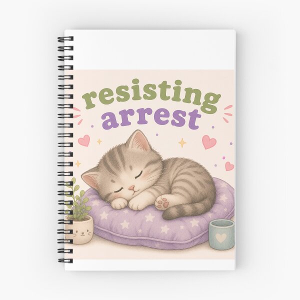Item preview, Resisting Arrest Cute Sleeping Cat Shirt | Funny Cat Pun Kawaii Kitty Tee | Cat Lover Gift designed and sold by SleepyLlamaClothes.