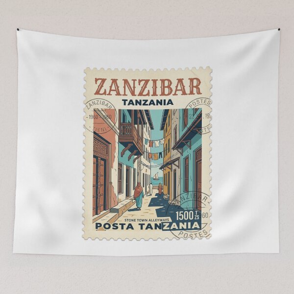 Item preview, Vintage Zanzibar Stone Town Tanzania Travel Stamp designed and sold by k3rstman1.
