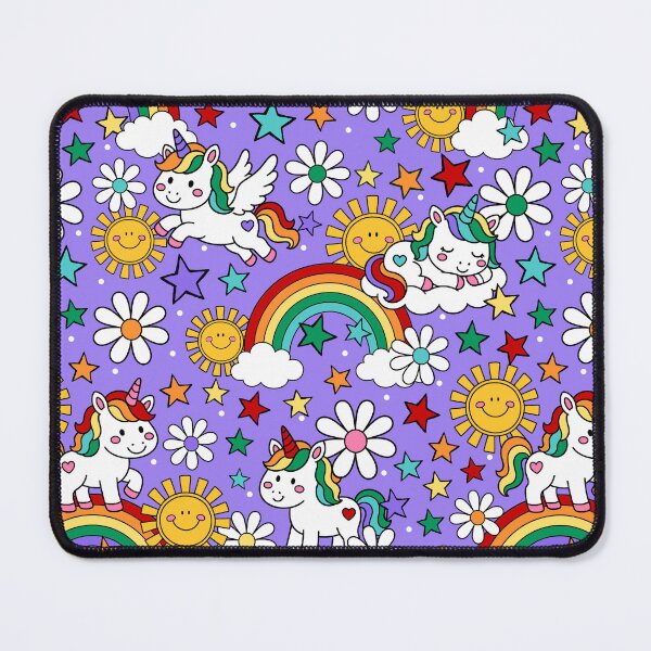 Item preview, Unicorns Rainbows and Sunshine in Purple designed and sold by KrisInStitches.