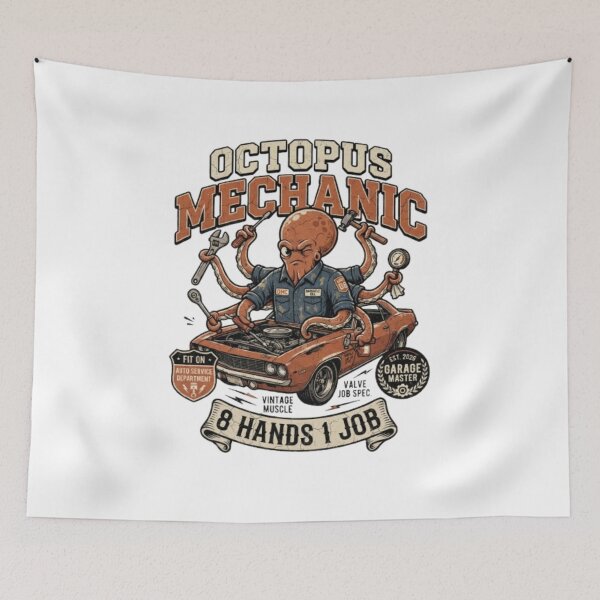 Item preview, Octopus Mechanic Funny Garage Animal Worker Shirt designed and sold by Fit On.