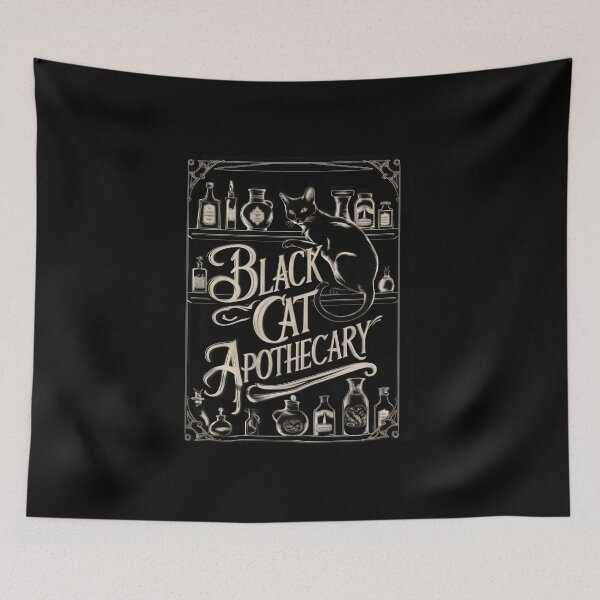 Item preview, Black Cat Apothecary Shirt, Vintage Witchy Halloween Graphic Tee, Gothic Potion Shop Cat, Mystical Cottagecore Fall Gift for Cat Lovers designed and sold by fimacurtuse.