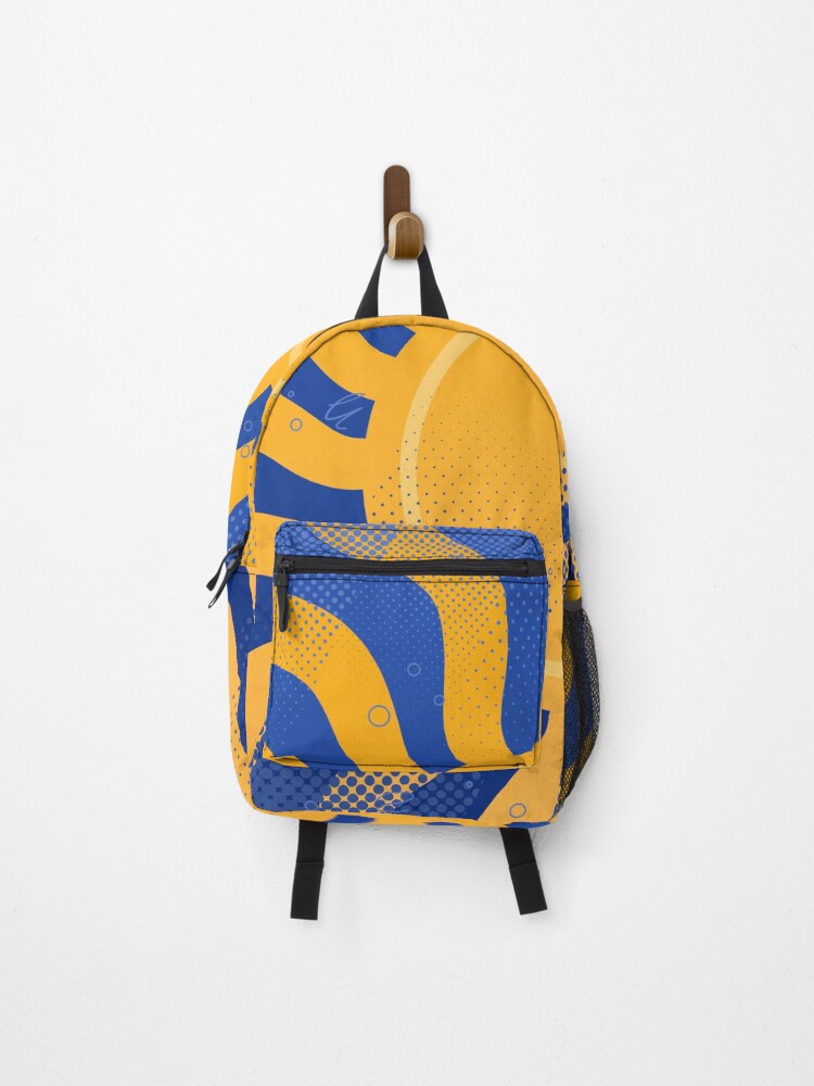 Thumbnail 1 of 3, Backpack, Retro Sun Rays Blue Groovy Pattern designed and sold by chaaval.