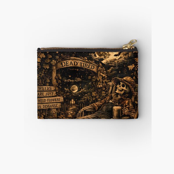 Item preview, Dead Tired | Funny Skeleton Gardener Vintage Halloween Garden Design designed and sold by KAM-KAM-STORE.