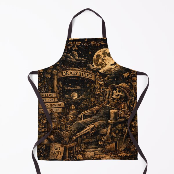 Item preview, Dead Tired | Funny Skeleton Gardener Vintage Halloween Garden Design designed and sold by KAM-KAM-STORE.