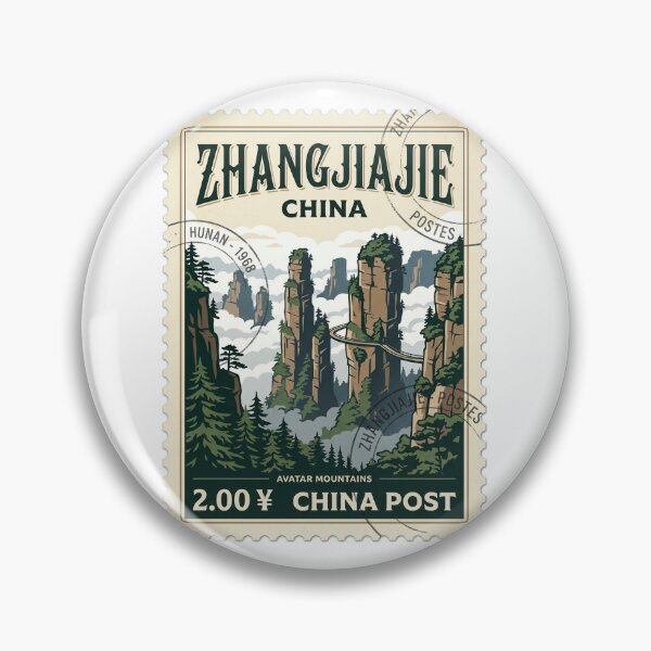 Item preview, Vintage Zhangjiajie China Avatar Mountains Travel Stamp designed and sold by k3rstman1.