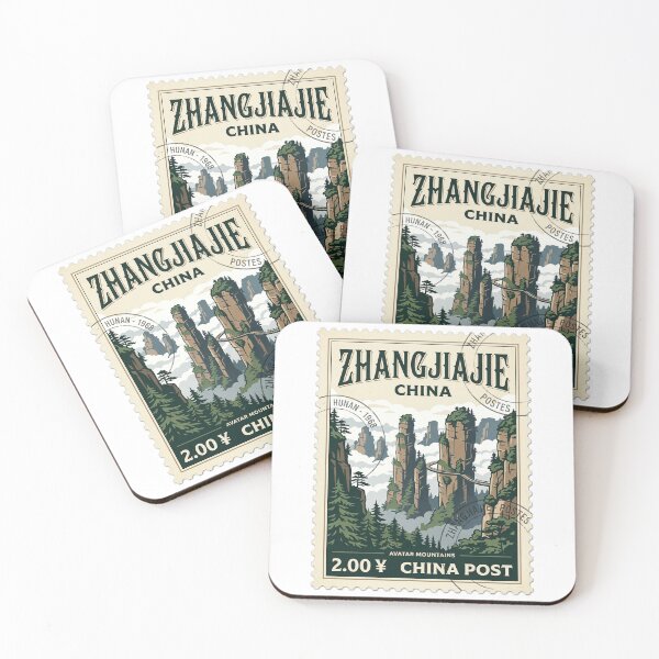 Item preview, Vintage Zhangjiajie China Avatar Mountains Travel Stamp designed and sold by k3rstman1.