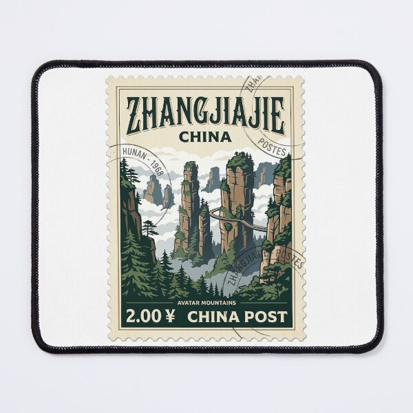 Item preview, Vintage Zhangjiajie China Avatar Mountains Travel Stamp designed and sold by k3rstman1.