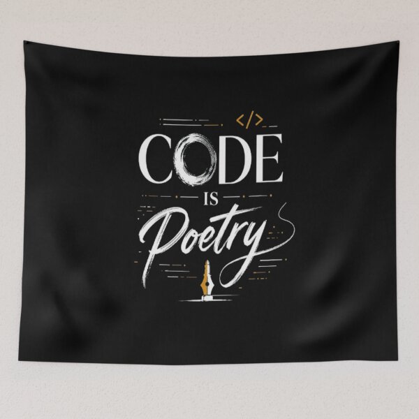 Item preview, Code Is Poetry  Minimalist Programmer Typography Design for Developers and Coders designed and sold by v6ziix.