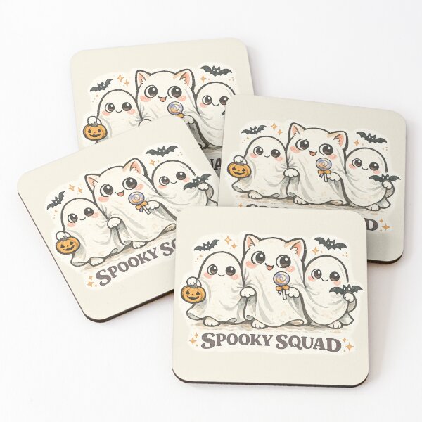 Item preview, Spooky Squad Cute Ghost Trio Cat – Kawaii Halloween Best Friends Gift designed and sold by SaNaCreation13.