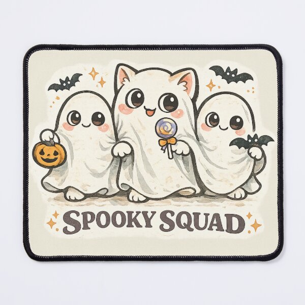 Item preview, Spooky Squad Cute Ghost Trio Cat – Kawaii Halloween Best Friends Gift designed and sold by SanaCreation13.