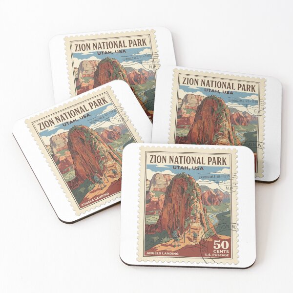 Item preview, Vintage Zion National Park Angels Landing Travel Stamp designed and sold by k3rstman1.