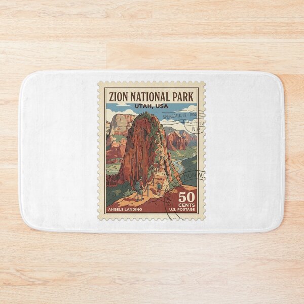 Item preview, Vintage Zion National Park Angels Landing Travel Stamp designed and sold by k3rstman1.