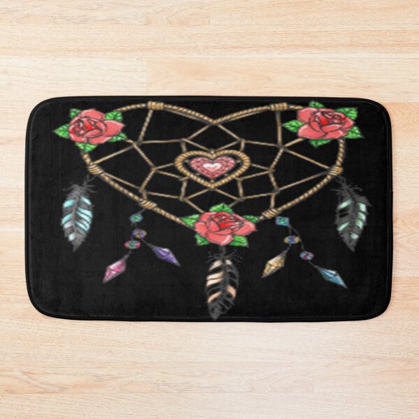 Item preview, Heart‑Shaped Dreamcatcher with Roses and Feathers designed and sold by TroviTutto.