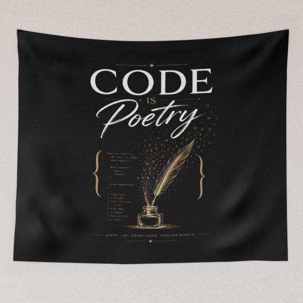 Item preview, Code Is Poetry  Minimalist Programmer Typography Design designed and sold by v6ziix.
