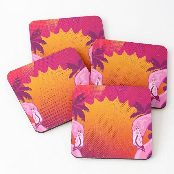 Item preview, Flamingo Duo Tropical Sunset Art designed and sold by chaaval.