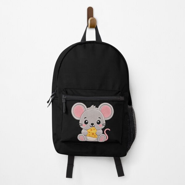 Item preview, Cute Baby Mouse Holding Cheese Embroidery Illustration designed and sold by ColorSplash123.