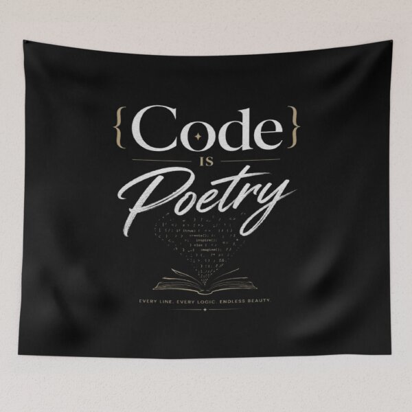 Item preview, Code Is Poetry  Minimalist Programmer Typography Design for Developers & Coders designed and sold by v6ziix.