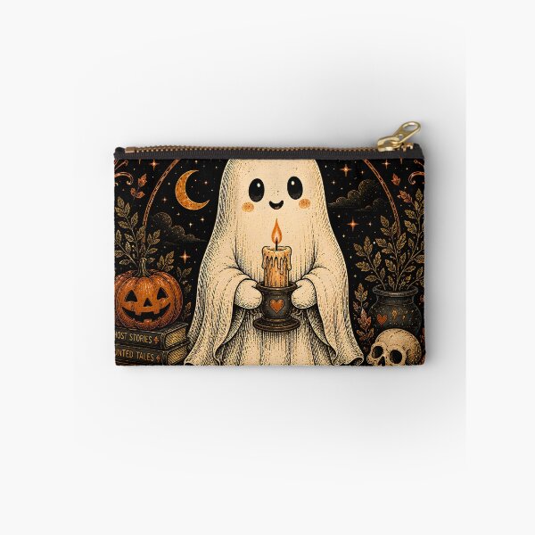 Item preview, Stay Spooky | Cute Ghost with Candle Cozy Vintage Halloween Design designed and sold by KAM-KAM-STORE.