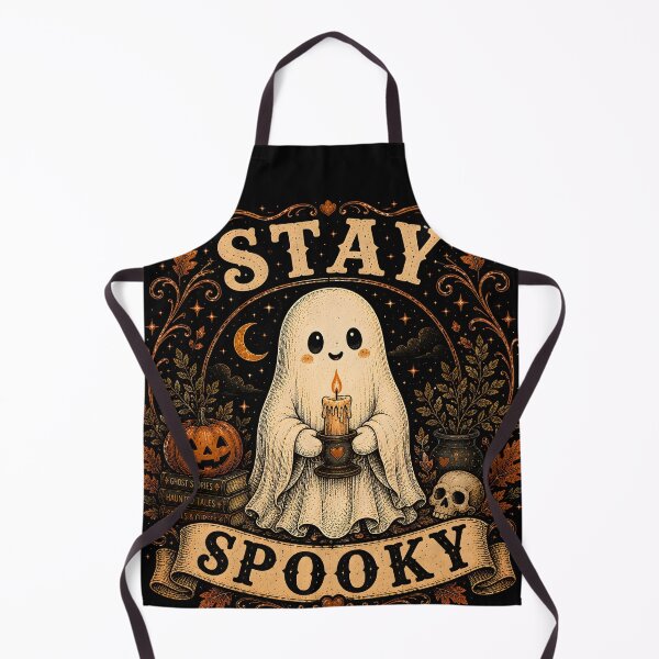 Item preview, Stay Spooky | Cute Ghost with Candle Cozy Vintage Halloween Design designed and sold by KAM-KAM-STORE.