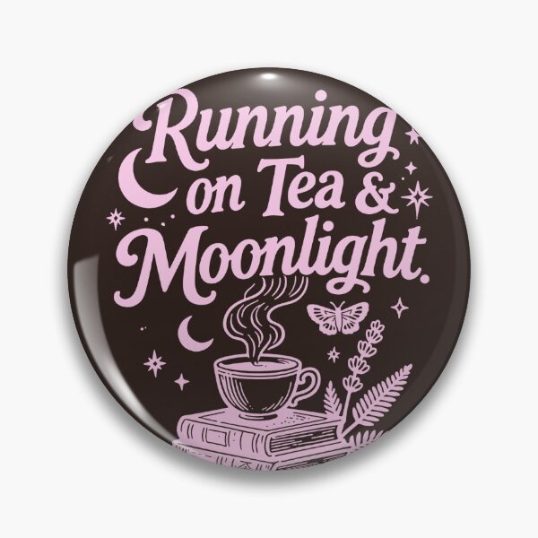 Item preview, Pink Running On Tea And Moonlight Book Lover Reading Aesthetic Cottagecore Witchy Vibes Magical Literary Design For Bookworms Night Owls And Romance Readers designed and sold by Connys Colorful World.