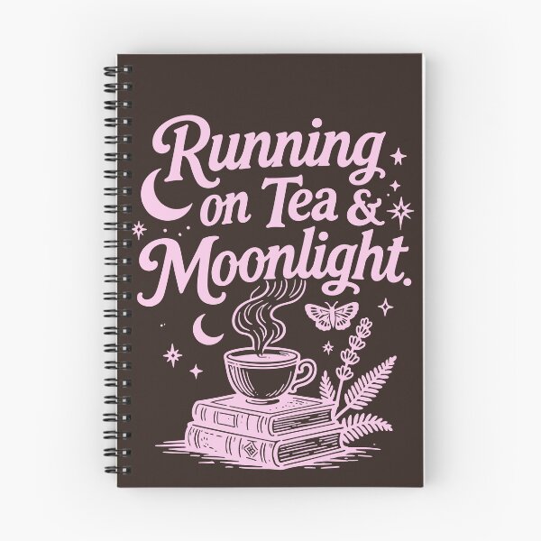Item preview, Pink Running On Tea And Moonlight Book Lover Reading Aesthetic Cottagecore Witchy Vibes Magical Literary Design For Bookworms Night Owls And Romance Readers designed and sold by Connys Colorful World.