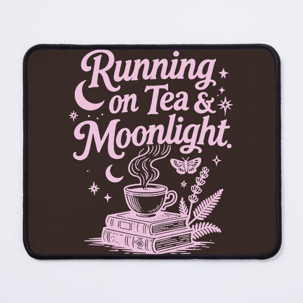 Item preview, Pink Running On Tea And Moonlight Book Lover Reading Aesthetic Cottagecore Witchy Vibes Magical Literary Design For Bookworms Night Owls And Romance Readers designed and sold by Connys Colorful World.