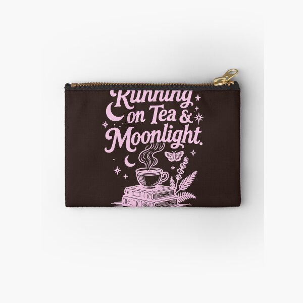 Item preview, Pink Running On Tea And Moonlight Book Lover Reading Aesthetic Cottagecore Witchy Vibes Magical Literary Design For Bookworms Night Owls And Romance Readers designed and sold by Connys Colorful World.